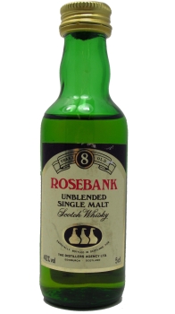 Rosebank (silent) - Lowland Single Malt Miniature 8 year old Whisky