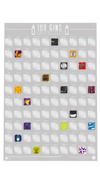 100 Gins Scratch Off Bucket List Poster