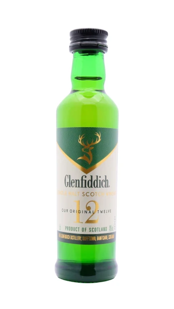 Glenfiddich - 12 year old Single Malt Scotch Whisky 5cl 40% ABV Miniature