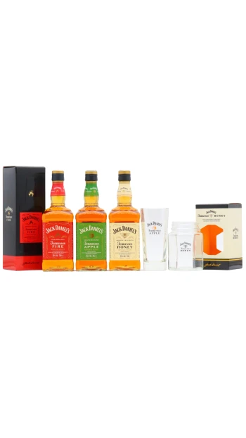 Jack Daniel's - Tennessee Honey- Fire & Apple Whiskey Liqueur 70cl x 3 35% ABV Bundle