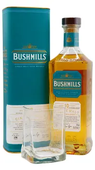 Bushmills - Irish Single Malt 10 year old Whiskey (Includes Branded Glass)