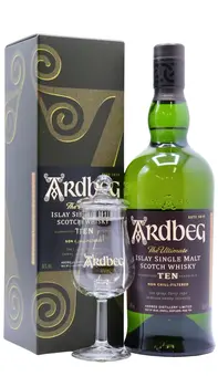 Ardbeg - Islay Single Malt Scotch 10 year old Whisky (Includes Tasting Glass) 70CL