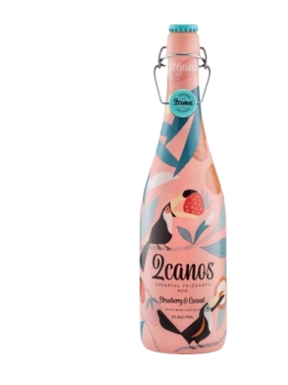 2 Canos Cheerful Frizzante Rose Strawberry Coconut Flavor Spain 750ml