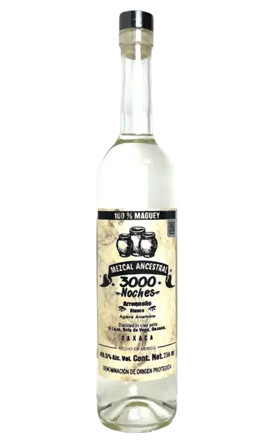 3000 Noches Mezcal Ancestral Arroqueno Blanco Oaxaca 750ml