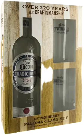 Jose Cuervo Tradicional Tequila Silver Gft Pk W/ 2 Shot Glasses 750ml