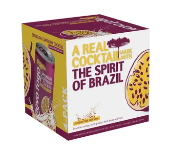 Novo Fogo Sparkling Caipirinha Cocktail Passion Fruit And Lime 4x200ml Can