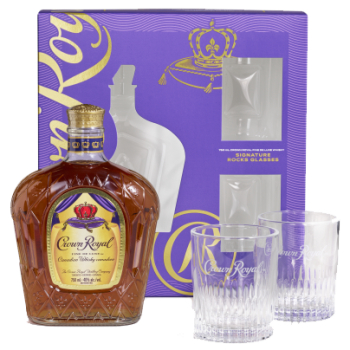 Crown Royal Whiskey Gft Pk W/ 2 Glasses Canadian 750ml