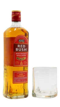 Bushmills - Branded Glass & Red Bush Irish Whiskey 70CL