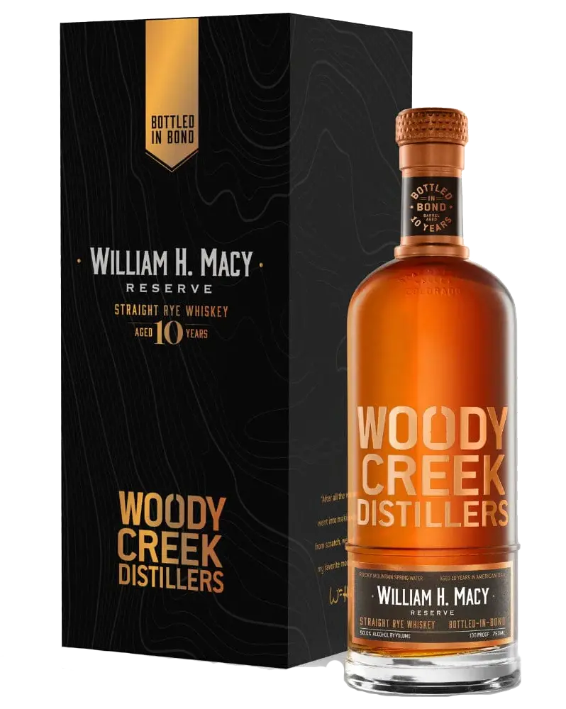 William H Macy Woody Creek Whiskey Rye Reserve Bottle In Bond Colorado 750ml