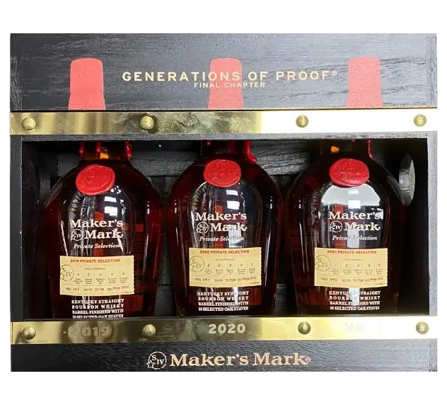 Makers Mark Generations Of Proof Bourbon Private Selection (2019, 2020, 2021) Kentucky 3x375ml