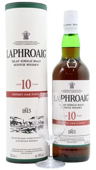Laphroaig - 10 year old Sherry Oak Finish Single Malt Scotch Whisky 70cl 48% ABV (Includes Tasting Glass)