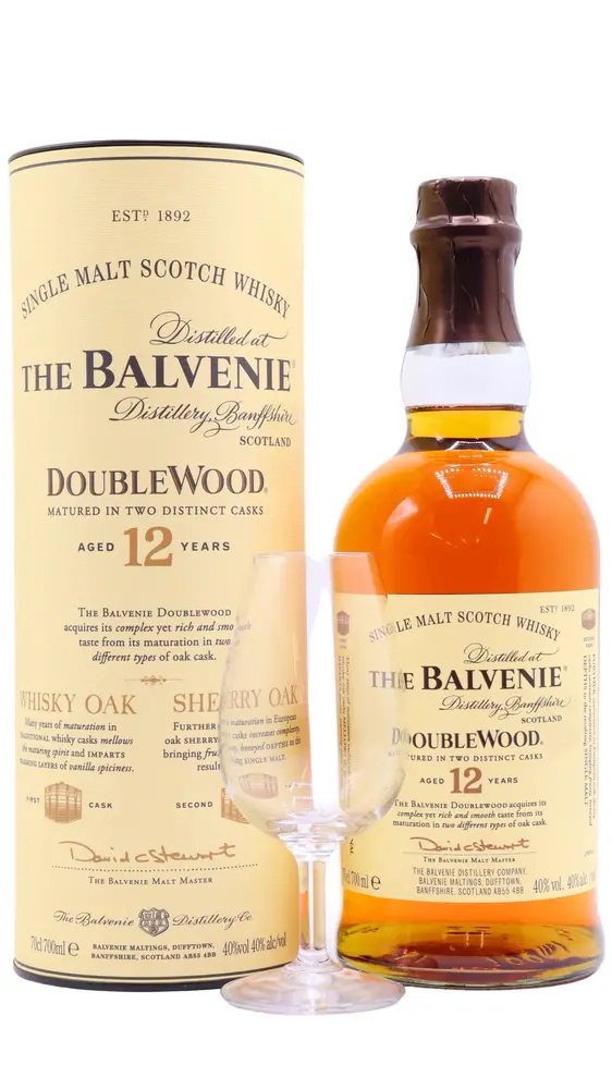 Balvenie - DoubleWood Single Malt Scotch 12 year old Whisky (Includes Tasting Glass) 70CL