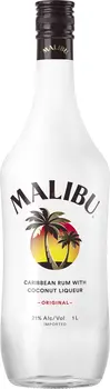 Malibu Caribbean Rum with Coconut Flavored Liqueur 1L