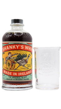 Shanky's Whip - Branded Glass & Black Irish Whiskey Liqueur 70CL