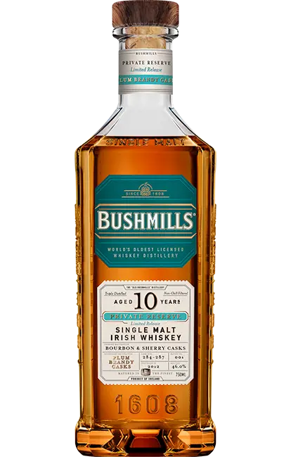 Bushmills Whiskey Single Malt Plum Brandy Casks Private Reserve Limited Release Irish 10yr 750ml