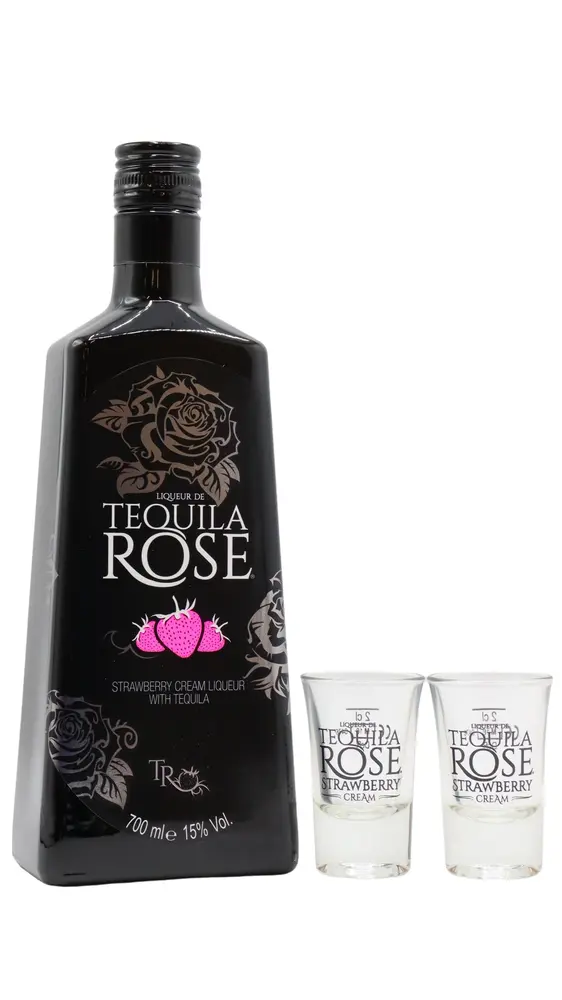Tequila Rose - Original Strawberry Cream Liqueur (Includes Shot Glasses)