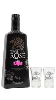 Tequila Rose - Original Strawberry Cream Liqueur 70cl 15% ABV (Includes Shot Glasses)