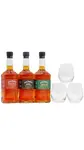 Jack Daniel's - Bonded- Bonded Rye & Triple Mash Tennessee Whiskey (3 x 70cl) (Includes Branded Glasses)