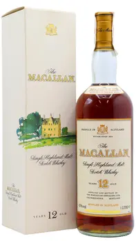 Macallan - 12 year old Single Highland Malt Whisky 100cl 43% ABV (1990's Bottling)- (1 Litre)
