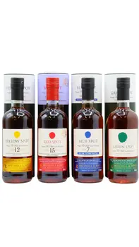 Irish Spot - Blue- Red- Green & Yellow Irish Whiskey 70cl x 4 40% ABV Bundle