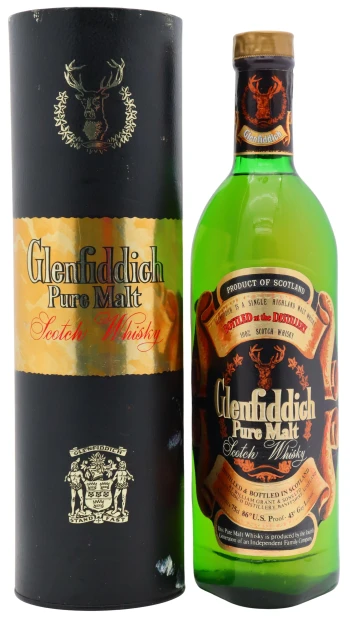 Glenfiddich - Pure Malt Scotch Whisky 75cl 40% ABV (Old Bottling)- (1980's Bottling)