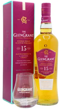 Glen Grant - Speyside Single Malt Scotch 15 year old Whisky (Includes Tasting Glass)