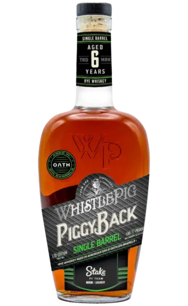Whistlepig Piggy Back Bourbon Whiskey Single Barrel Stake F1 Team Limited Edition Vermont 750ml
