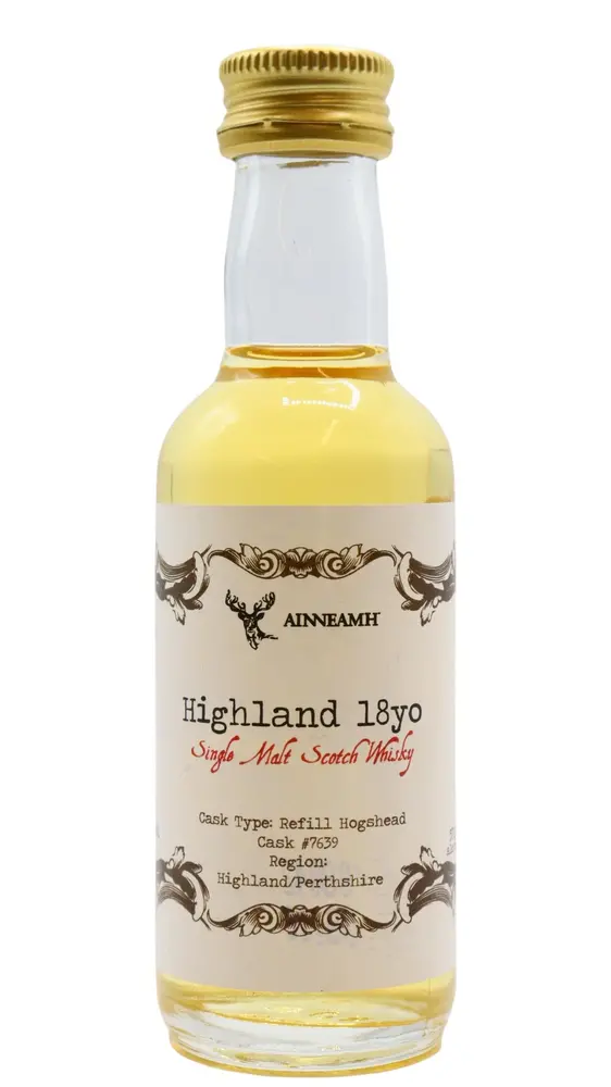 Undisclosed Highlands - Ainneamh - Single Cask #7639 18 year old Whisky Miniature 5CL