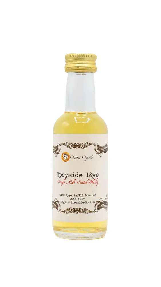 Undisclosed Speyside - Secret Spirits - Single Cask #3299 18 year old Whisky Miniature
