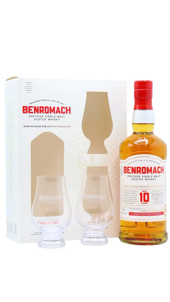 Benromach - Speyside Single Malt 10 year old Whisky Glass Pack