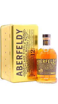 Aberfeldy - Highland Single Malt Scotch 12 year old Whisky Gold Bar Gift Tin 70CL