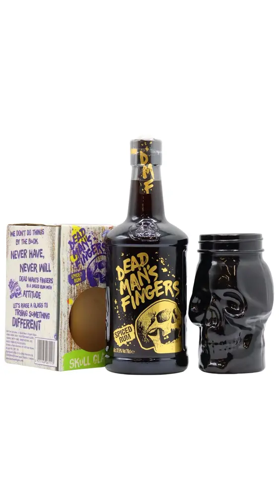 Dead Man's Fingers - Spiced Rum (Includes Black Skull Glass) 70CL