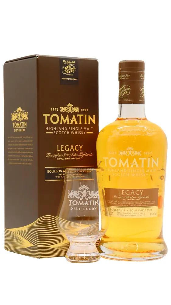 Tomatin - Legacy Highland Single Malt Scotch Whisky 70cl 43% ABV (Includes Glencairn Glass)