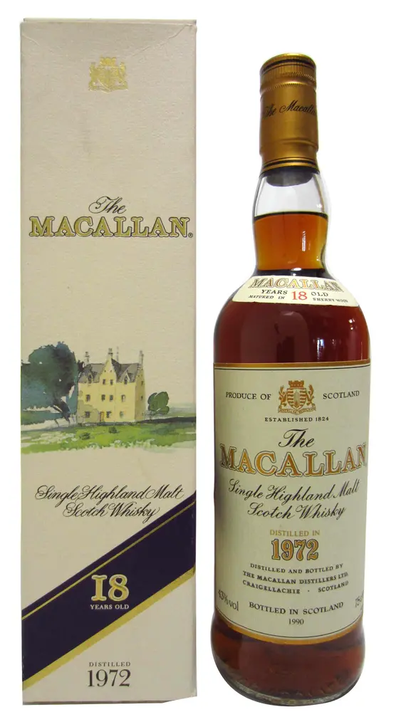 Macallan - 1990 Release Sherry Oak Highland Single Malt Scotch 1972 18 year old Whisky (75cl)