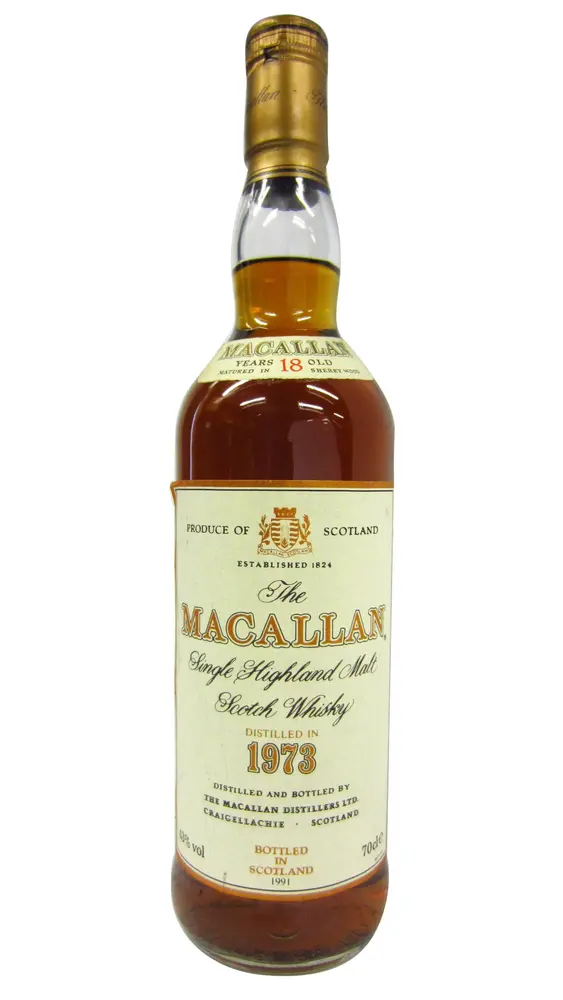 Macallan - 1991 Release Sherry Oak Highland Single Malt Scotch 1973 18 year old Whisky (Unboxed) 70CL