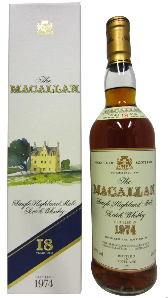 Macallan - 1992 Release Sherry Oak Highland Single Malt Scotch 1974 18 year old Whisky 70CL