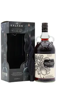 Kraken - Black Spiced Rum 100cl 40% ABV (1 Litre)- Candle Gift Pack