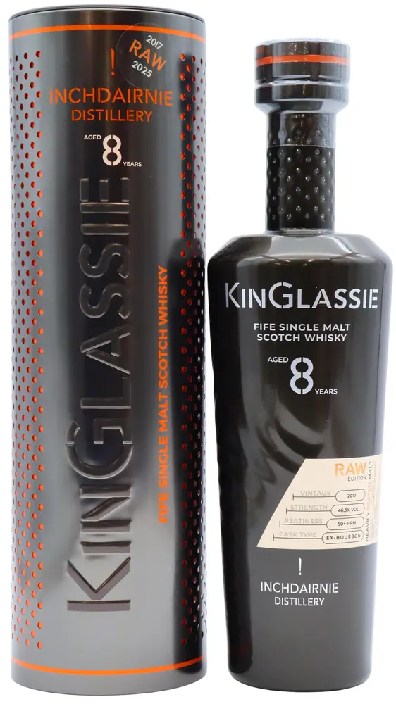 InchDairnie - Kinglassie Raw Heavily Peated Single Malt Scotch 8 year old Whisky