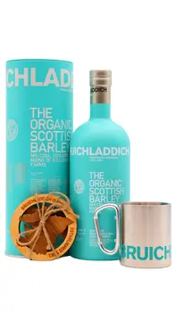 Bruichladdich - Organic Scottish Barley Islay Single Malt Scotch Whisky (1 Litre) (Includes Metal Mug & Coasters)