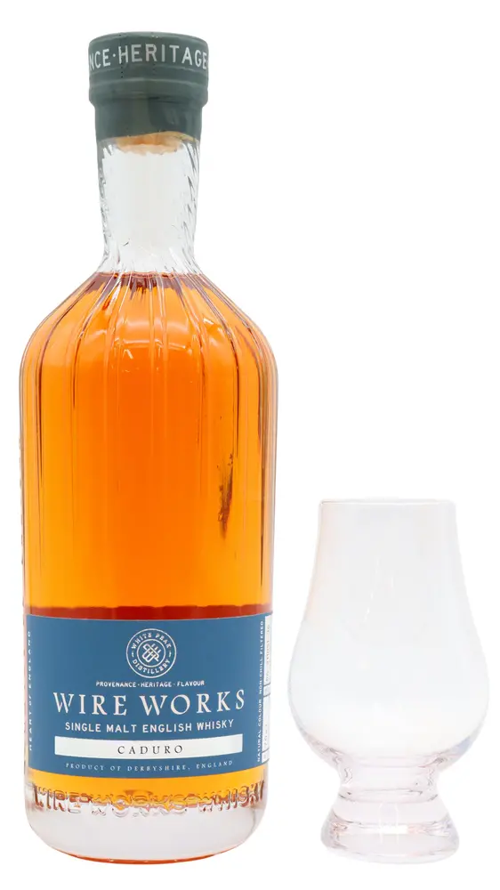 White Peak - Wire Works - Caduro English Single Malt Whisky (Includes Glencairn Glass)