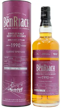 Benriach - 25 year old Single Bourbon Cask #4936 1990 Whisky 70cl 50.4% ABV