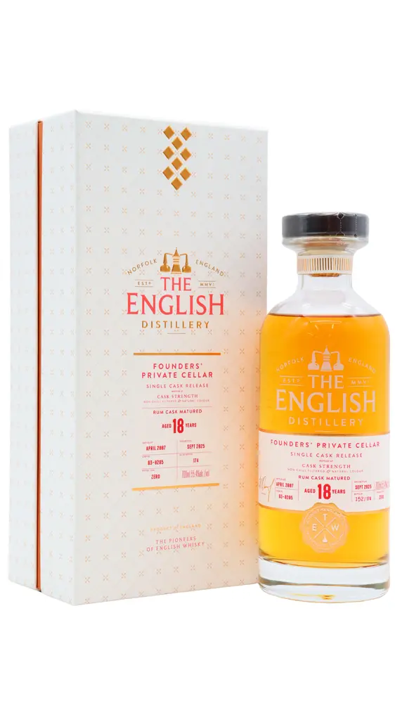 The English - Founders' Private Cellar - 18th Anniversary Single Rum Cask 2007 18 year old Whisky