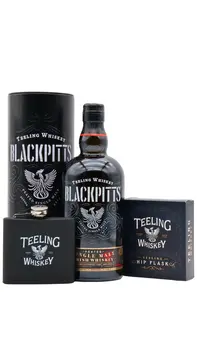 Teeling - Black Pitts Peated Single Malt Irish Whiskey Hip Flask Gift Pack 70CL