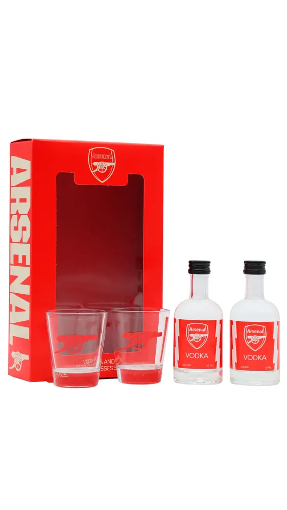 Arsenal F.C - Premium Vodka Miniature Gift Pack (Includes Shot Glasses)