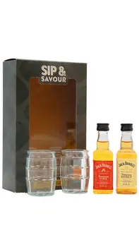 Jack Daniel's - Honey & Fire Tennessee Whiskey Liqueur Mini Barrel Shot Glasses Gift Pack