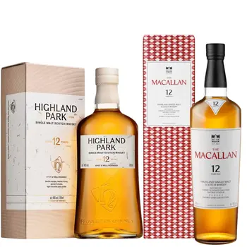 Macallan Scotch Double Cask 12yr + Highland Park Scotch Single Malt 12yr