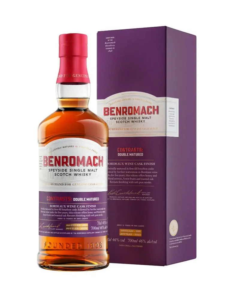 Benromach Contrasts: Double Matured Bordeaux Wine Cask Finish 700ml