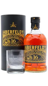 Aberfeldy - Highland Single Malt Scotch 16 year old Whisky (Includes Branded Glass) 70CL