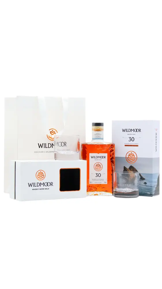 Wildmoor - Rugged Coast Blended Scotch 30 year old Whisky (Includes Glen Coe Tumblers) 70CL