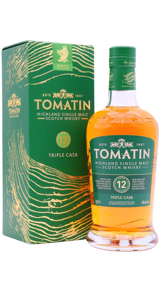 Tomatin - Triple Cask Highland Single Malt Scotch 12 year old Whisky 70CL